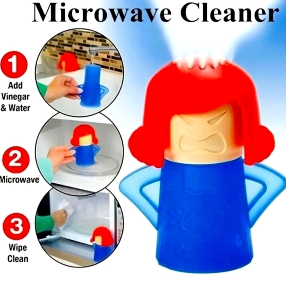 Red & Blue Steam Microwave Cleaner Novelty Kitchen Tool